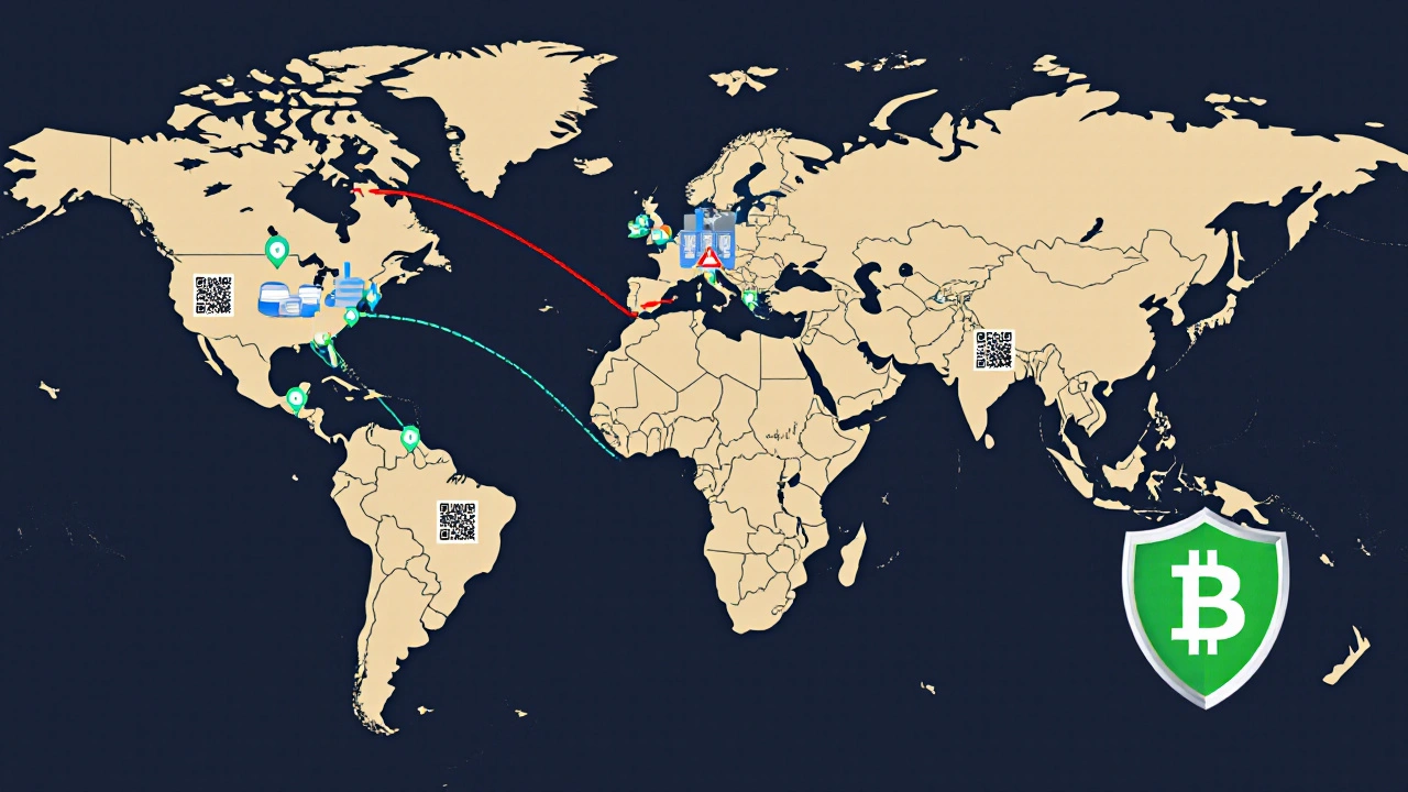 Red global de trazabilidad medicinal con serialización y blockchain.