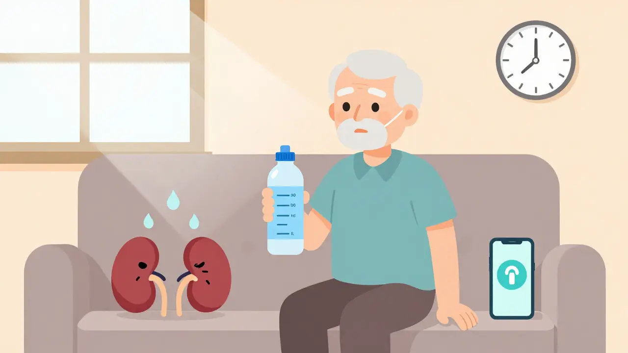 Deshidratación en personas mayores y diuréticos: Cómo evitar daños en los riñones