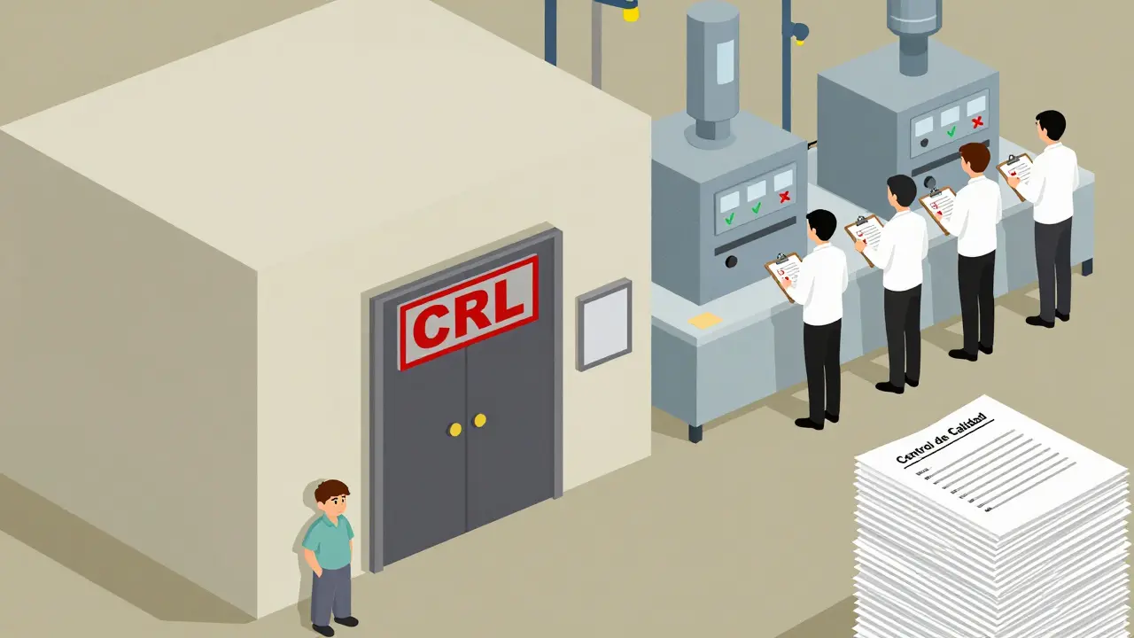 Fábrica de genéricos con inspección de la FDA y problemas de control de calidad.