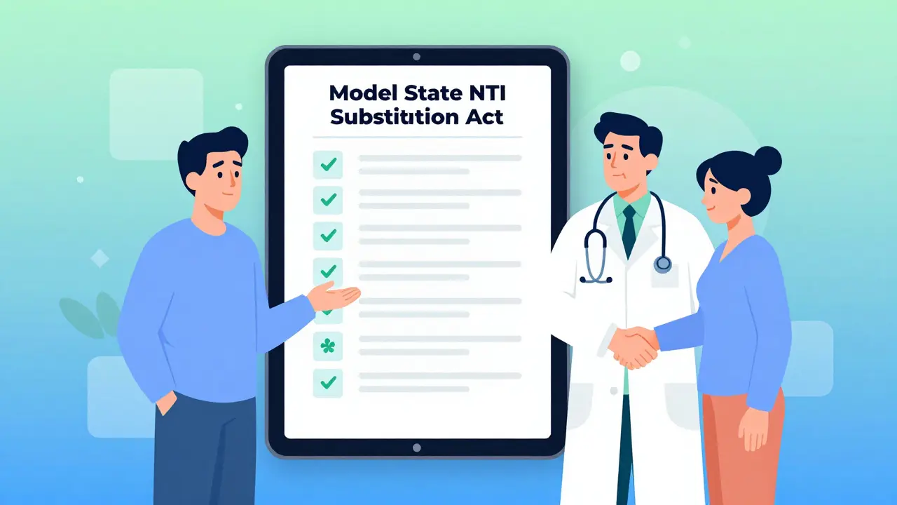 Farmacéutico y paciente junto a una lista estandarizada de medicamentos, simbolizando la seguridad.