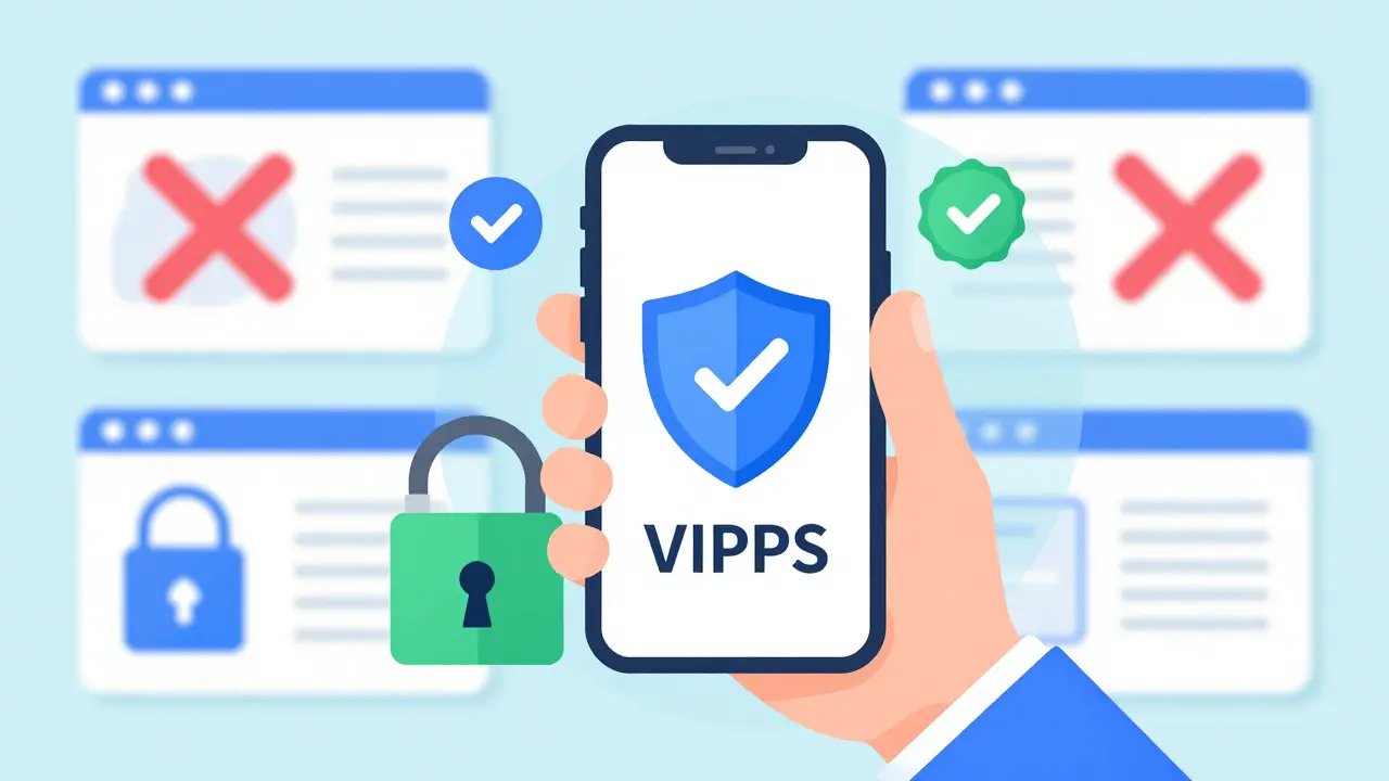 Icono de seguridad y verificación en teléfono para farmacias online