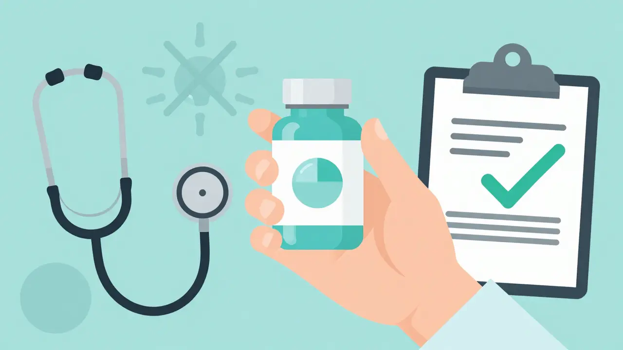 Ilustración plana: importancia de la receta médica y evitar falsificaciones peligrosas.