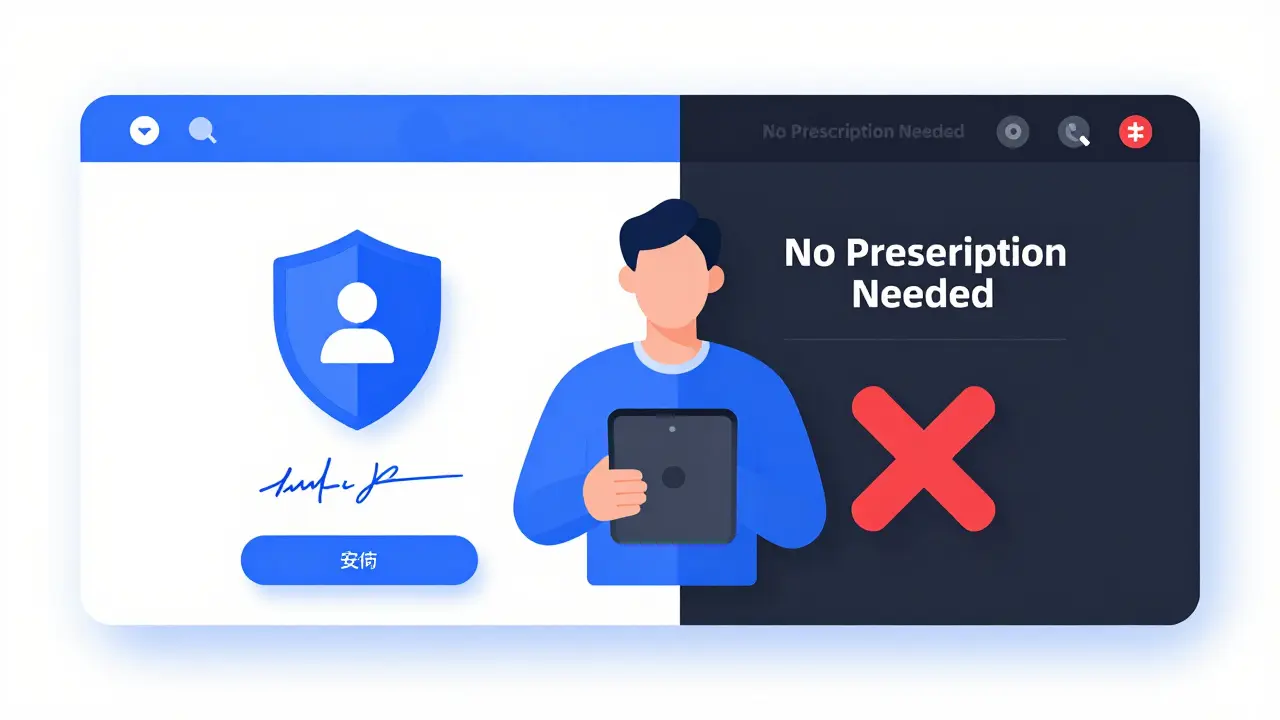 Comparación gráfica entre farmacias online seguras y peligrosas